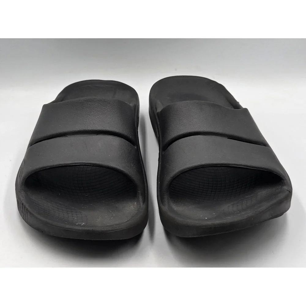 OOFOS OOahh Men's 13 Women's 15 Black Recovery Slide Sandals